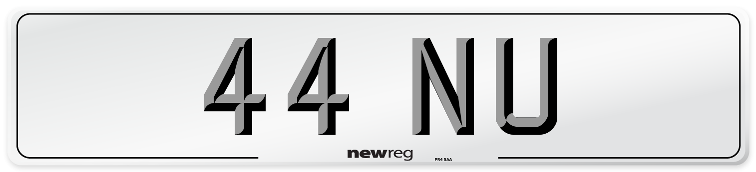 44 NU Number Plate from New Reg